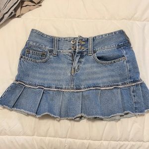 Cutest ruffle jean Y2K mini skirt
